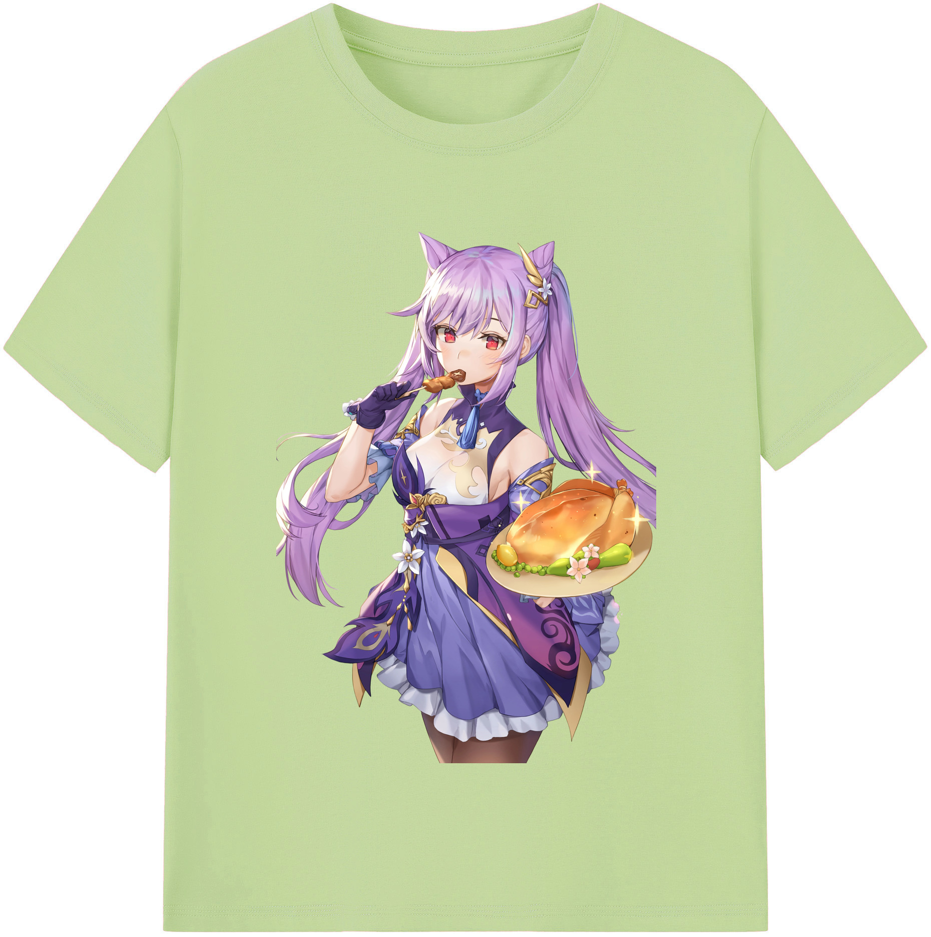 げんし神 刻晴 こくせい genshin Kokusei 綿100％半袖Tシャツ（フロントプリント）